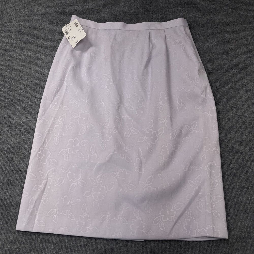 Bigio Collection Pencil Skirt Womens 14 Lilac Purple Floral Print Pattern NWT